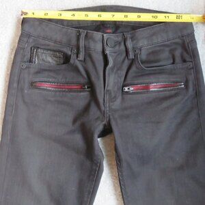 Etienne Marcel Sz 24 EM7230 Black Moto Low Rise Skinny Distressed Jean MSRP $187